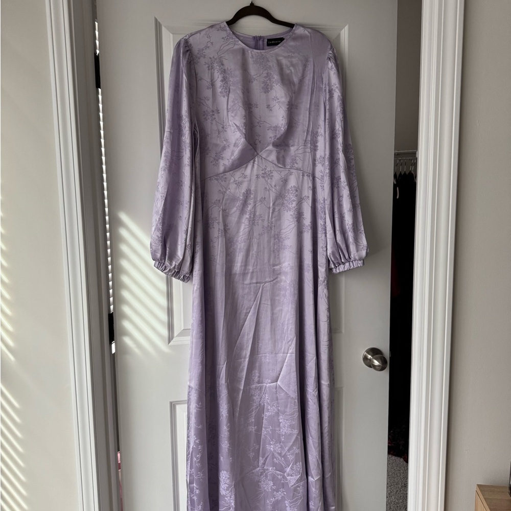 Lameera Moda Chic Lavender Long Sleeve Dress